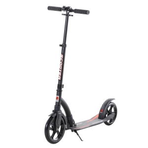 HOMCOM Teen/Adults Aluminium Folding Kick Scooter w/ Shock Mitigation System Black