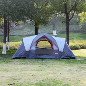 Outsunny Fibreglass & Steel Frame 5/6 Person Lightweight Camping Tent Blue