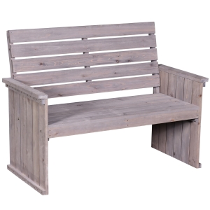 Outsunny Fir Wood High-Back Garden Loveseat Bench
