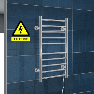 HOMCOM Electric-Heated Towel Rail – Silver-Tone