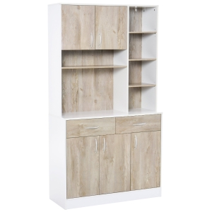 HOMCOM Kitchen Buffet with Hutch Multi Storage Cupboard Cabinet Server Sideboard with Drawers, 100W x 39D x 180Hcm