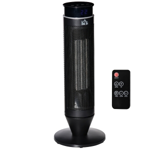 HOMCOM Ceramic Tower Indoor Space Heater w/ 42° Oscillation Remote Control Timer