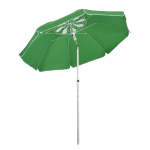 Outsunny Arc. 1.9m Beach Umbrella w/ Adjustable Angle Pointed Design Carry Bag Green
