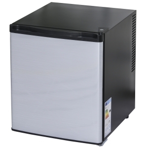 HOMCOM 5-20°C 50L Mini Square Fridge, Black & Silver Tone