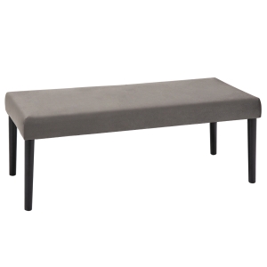 HOMCOM Footstool Ottoman Bed-End Bench Velvet Upholstered Seat Wood Grey