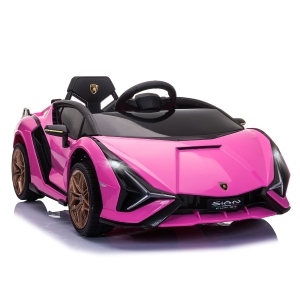 HOMCOM Lamborghini SIAN 12V Kids Electric Ride On Car Toy w/ Remote Control Pink