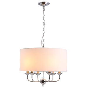 HOMCOM Chandelier Candle Pendant Lampshade Adjustable Metal Frame
