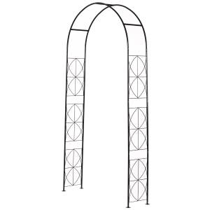 Outsunny Steel Frame Outdoor Arbor & Trellis Garden Arch Black