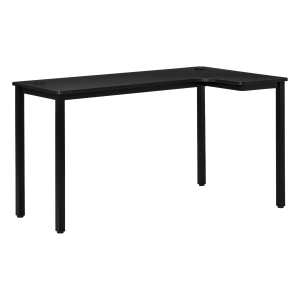 HOMCOM L-Shaped Corner Desk Wood Large PC Gaming Desk 145 x 81 x 76cm Black