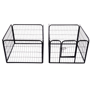 Pawhut Heavy Duty Dog Pens Pet Puppy PlayPen, size (80 x 60 cm)-Black