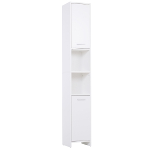 HOMCOM Particle Board Tall Freestanding Bathroom Storage Cabinet White