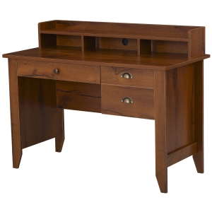 HOMCOM 92CM Computer Desk with 3 Drawer, 3 Open Cabinet, 1 Top Shelf, Wide Tabletop, Cable Management, for Living Room, Bedroom, Office, Dorm