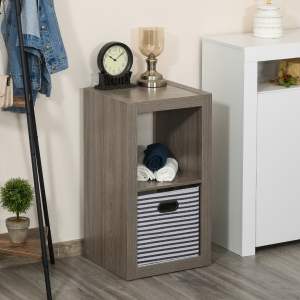 HOMCOM Particle Board 2-Tier Shelf w/ Drawer Grey