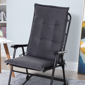 Outsunny Polyester High Back Outdoor Garden Chair Replacement Cushion Grey