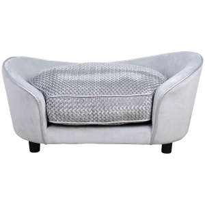 PawHut Dogs Elevated Plush Sponge Bed Grey