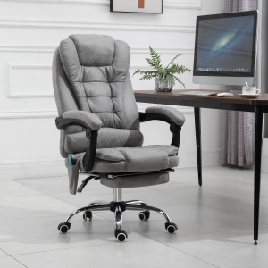 Vinsetto Distressed Leather-Look 6-Point Massage Office Chair Grey