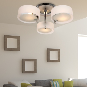 HOMCOM 3 Lights Acrylic Lamp Light-White