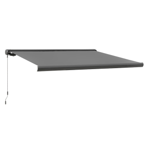 Outsunny Cassette Electric Manual Awning Door Window Retractable Canopy w/ R/C
