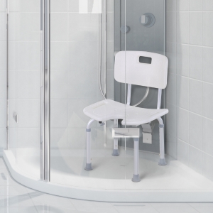 HOMCOM Aluminium-Alloy Mobility Aid Adjustable Shower Stool