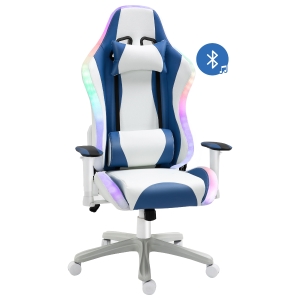 Vinsetto Gaming Racing Chair 360° Swivel w/ LED Light Bluetooth Speaker Adjustable Height