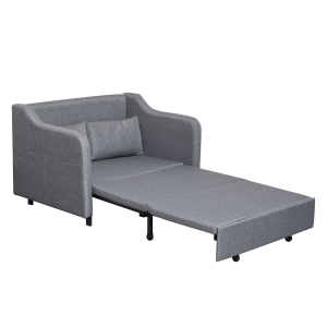 HOMCOM Modern Two Seater Sofa Convertible Sleeper Sofa Bed w/ Armrest Living Room