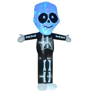 HOMCOM Next Day Delivery 3m Halloween Inflatable Skeleton Ghost Decoration, LED Lighted for Home Indoor Outdoor