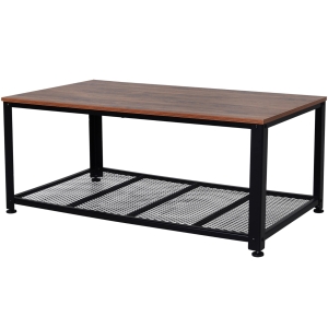 HOMCOM Steel Frame Industrial Style Coffee Table Brown/Black