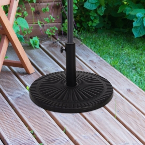 Outsunny Cement Outdoor Garden Round Parasol Base Black