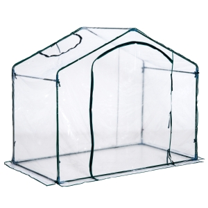Outsunny 1.8m Portable Walk-in PVC Greenhouse, 180Lx100Wx168H cm-Green