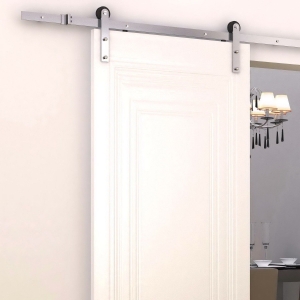 HOMCOM Sliding Barn Door Kit Set Modern Closet Hardware Track System-Silver