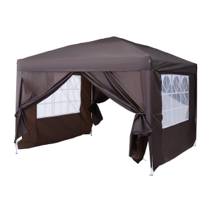 Outsunny Pop Up Gazebo Marquee, size (3m x3m)-Coffee