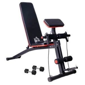 HOMCOM Adjustable Reclined Dumbbell Bench Weight Lifting Set Folding Sit Up Ab Bench Home Training Gym Multiuse Workout Exercise Fitness Foldable 7 Incline