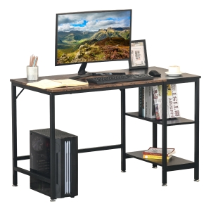 HOMCOM Computer Desk, Home Office Desk for Study, Writing with 2 Storage Shelves