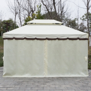 Outsunny 3m x 4m Vented Roof Aluminium Frame Gazebo Cream White