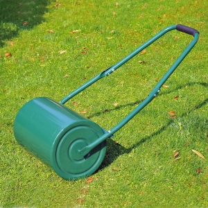 Outsunny 30cm Metal Water/Sand Filled Heavy Duty Garden Lawn Roller Green
