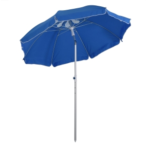 Outsunny Arc. 1.9m Beach Umbrella w/ Adjustable Angle Pointed Design Carry Bag Blue