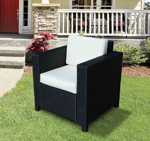 Single Rattan Chair Black Outsunny®