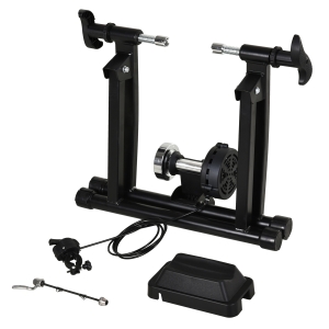 HOMCOM Magnetic Indoor Speed Bike Kinetic Trainer w/ 5 Level Resistance, Black