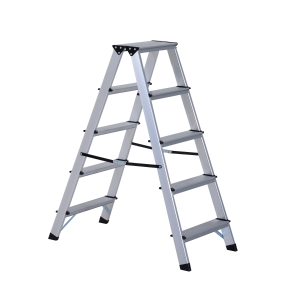 HOMCOM 88 cm Folding Aluminum Ladder A-type-Silver