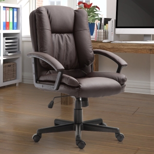 HOMCOM PU Leather Executive Office Chair-Brown