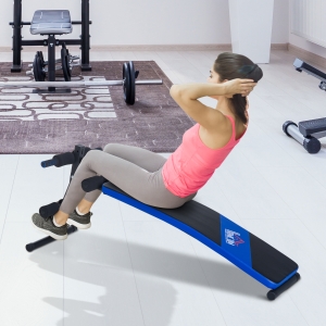 HOMCOM Sit-up Workout Bench, Steel-Black/Blue
