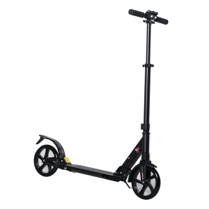 HOMCOM Foldable Aluminum Ride On Toy Kick Scooter For 8+ Adult Teens w/ Foot Brake