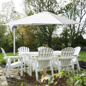 Outsunny 3m Cantilever Aluminium Frame 360 Rotation Hanging Parasol White