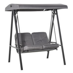 Outsunny Patio Swing Chair 2 Seater Swinging Hammock Outdoor Cushioned Bench Seat