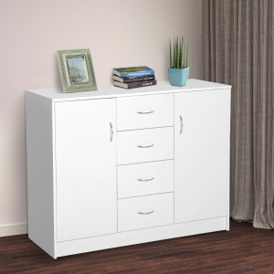 HOMCOM 120Wx40Dx90H cm Drawer Cabinet-White