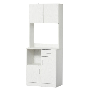 HOMCOM Modern Kitchen Pantry Cupboard Kitchen Storage Cabinet w/ Drawer and Shelves, 71W x 41D x 178Hcm