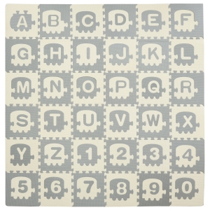 HOMCOM Kids Foam Puzzle Floor Tiles Baby Educational Play Mat Anti-slip Letter Number