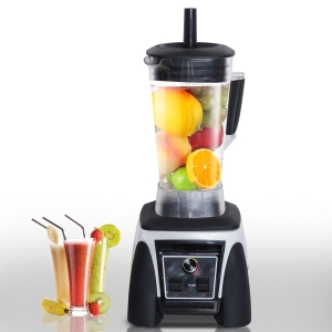 HOMCOM Commercial Blender, 3L, Stainless Steel Blades, 1800W-Black/White