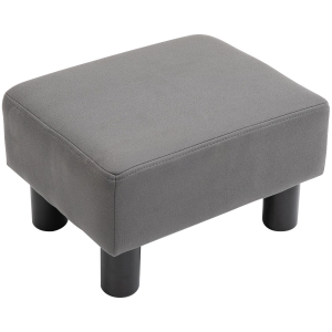 HOMCOM Footstool Ottoman Footrest Seat Chair Luxury Small Grey Home Office