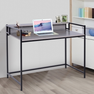 HOMCOM Computer Desk, 120Lx60Wx86.5H cm-Black/Grey/Oak Colour